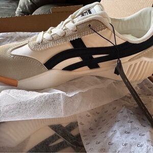 Vintage Beige and Black Sneakers